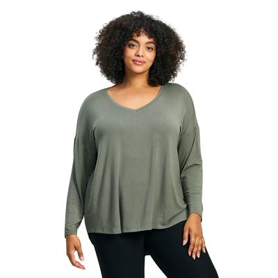 Plus Size Women's Taya Essential Top by Avenue in Olive (Size 30/32)