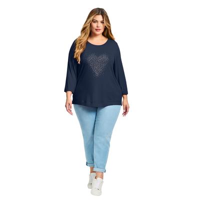 Plus Size Women's Love Heart Top by Avenue in Navy (Size 22/24)