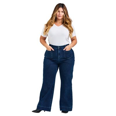 Plus Size Women's Emma Wide Leg Jean by Avenue in Dark Wash (Size 26)