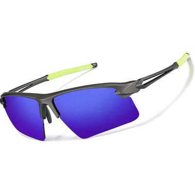 Zenni Round Sunglasses Gray With Indigo Mirror Plastic Frame