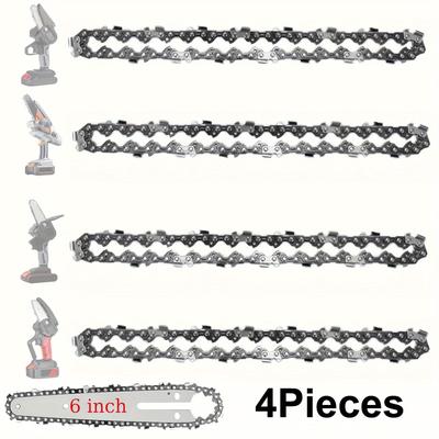 TEMU 6 Inch Mini Chainsaw Chain Accessories, 1/2/4/5pcs Chain Saw Chains For Cordless Electric Portable Mini Chainsaw For Pruning Shears Wood Cutting Image
