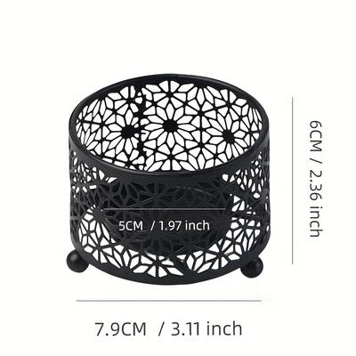 TEMU Elegant Metal Candle Holder With Geometric Cutouts - Perfect For Home Decor And Wedding Tables Image