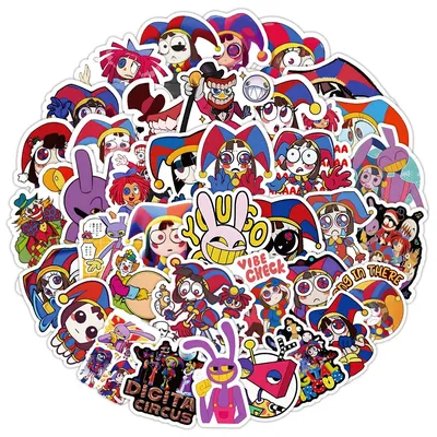 50PCS Animierte Komödie The Amazing Digital Circus Graffiti Aufkleber für Fahrrad Hand Konto Federmäppchen Aufkleber Image