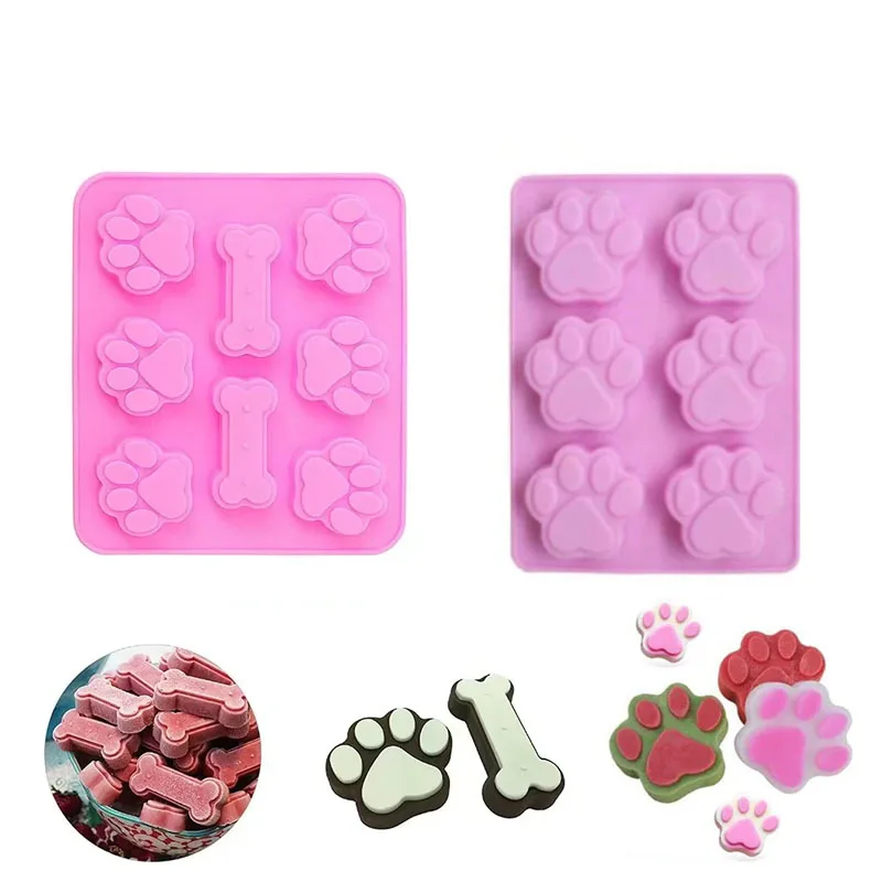 Silikon Hund Fußabdrücke Kuchen form Keks Katze Pfoten Fußform handgemachte Seifen form Schokolade dekorative Küche Backwerk zeuge Image