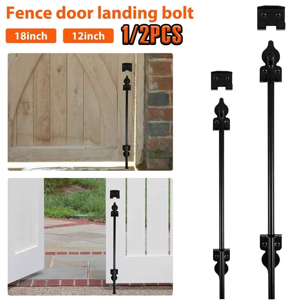 1/2 Stück Rohrbolzen Tor Drop Rod Eisenzaun Erdungsriegel 12/18 Zoll Heavy Duty Tore Türen Stopper für Holz PVC Tore Zäune Türen Image