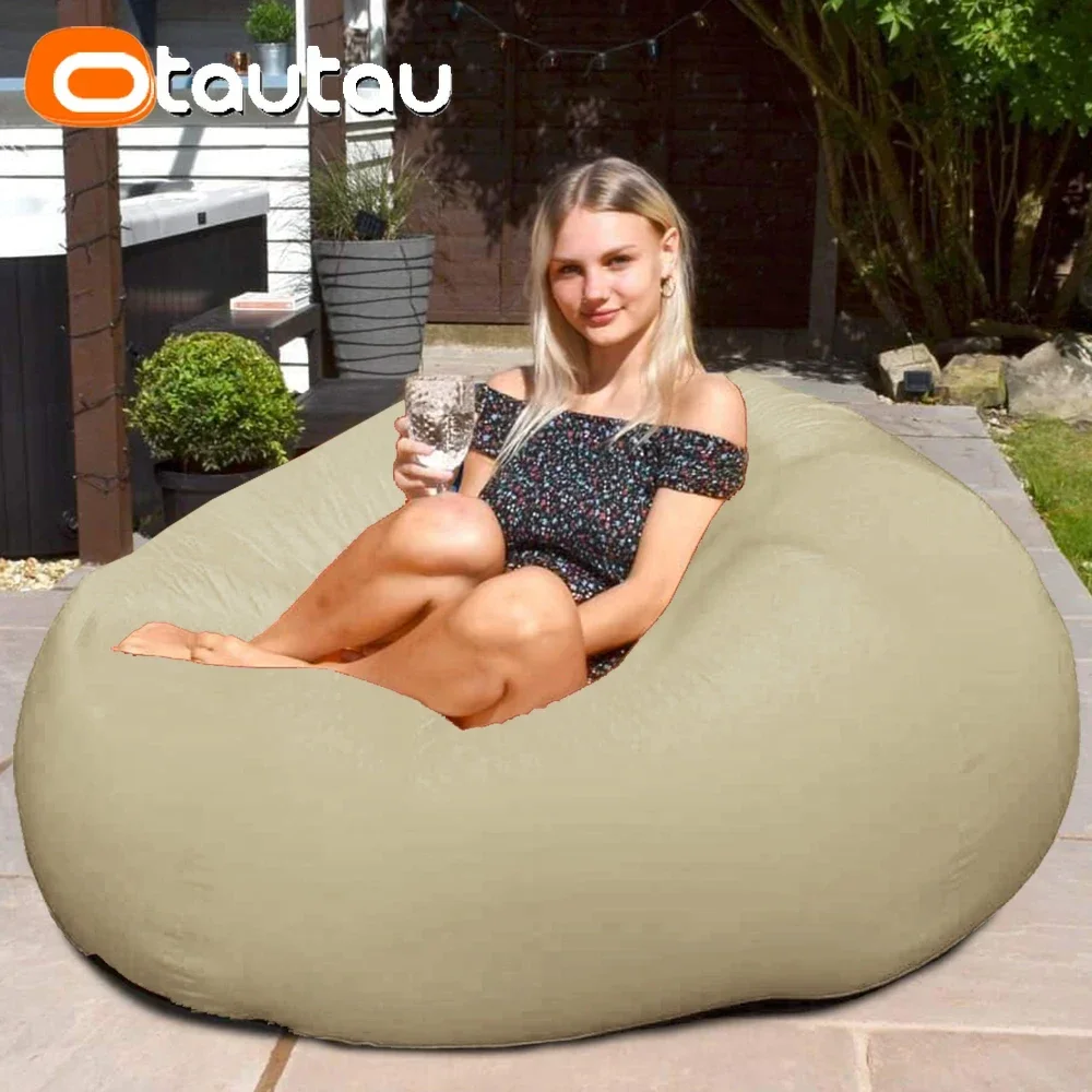 Otautau Riesen Outdoor Sitzsack Hocker Abdeckung ohne Füllstoff Garten Strand Pool wasserdichte Sitzsack Liege Liege Schlafs ofa dd022 Image
