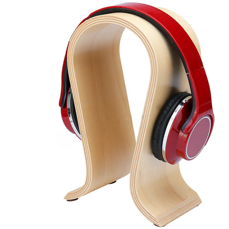 Universal U-Form Holz Kopfhörer Stand halter Holz Headset Schreibtisch Display Regal Rack Kleiderbügel Halterung für Kopfhörer