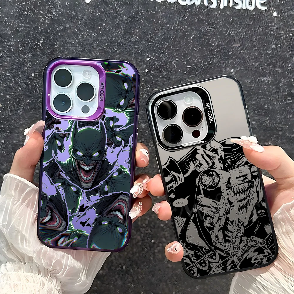 1 Stück The B-Batman W-Who Laughs Handyhülle Handyhülle IMD Farbe Silber Shell für IPhone 16 15 14 13 12 11 Pro Max Plus Image