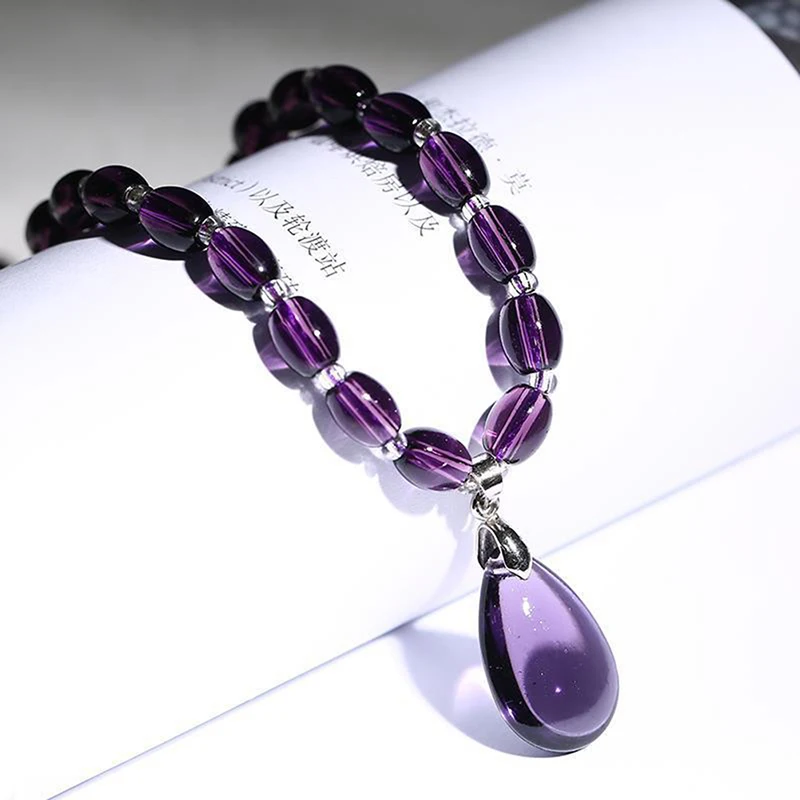 Amethyst Halskette Kristall Armband Handwerk Kristall Decora tivas Roh stein Schmuck modische Atmosphäre Image