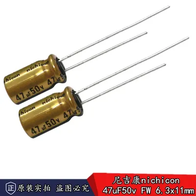 2024 6,3 stücke nichicon 47uf 50v 6.3x11mm fw Serie Elektrolyt kondensatoren HiFi-Audio kondensator Image