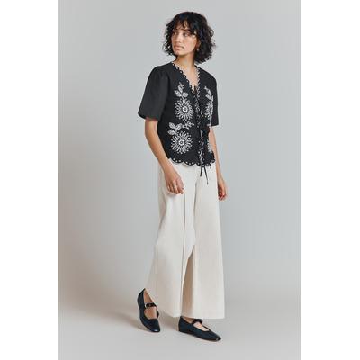 Ghost Astra Denim Cropped Wide Leg Jeans