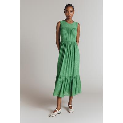 Ghost Sandy Georgette Jacquard Sleeveless Midi Dress