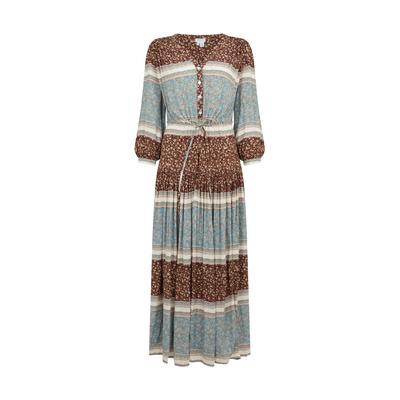 Ghost Elsa Border Print Drawstring Midi Dress