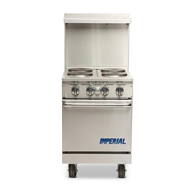 Imperial IR-4-E 24" Pro Series 4 Sealed Element Commercial Electric Range w/ Space Saver Oven, 208v/1ph, Stainless Steel
