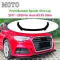 Lucido/Nero Carbonio Auto Inferiore Paraurti Anteriore Spoiler Mento Lip Splitter Diffusore Deflettore Guard 2017 - 2020 per Audi A3 8V Sline