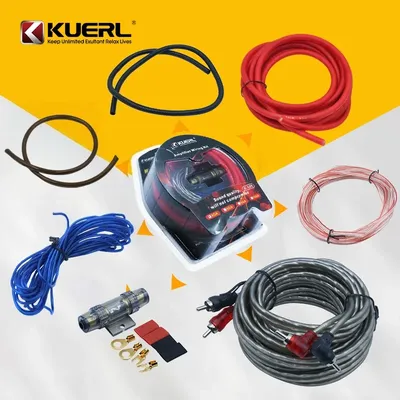 Car Amplifier Wiring Kit 10/8/6/4GA Car Amplifier Cable Set 60Amp Fuse Holder Set Subwoofer Modification Connection Cable Kit