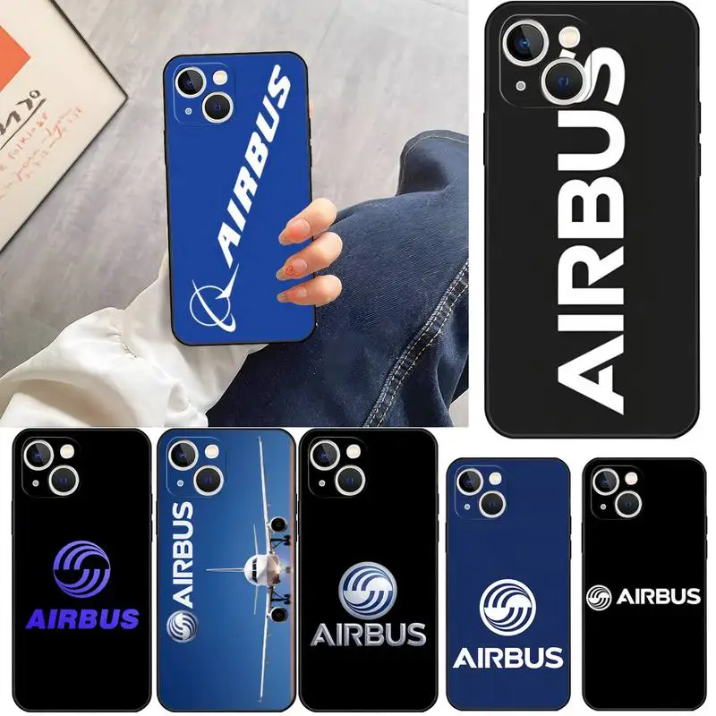 Coque de téléphone avec Logo Airbus, étui pour Iphone 14 13 Pro Max 12 Xr X Xs Mini pour 6 6s 7 8 Plus Se 2020 2022, accessoires de téléphone portable