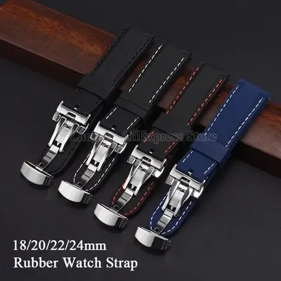 Gummi-Uhrenarmband, 18 mm, 20 mm, 22 mm, 24 mm, Schnellverschluss-Armband für Seiko, Silikon, für Image