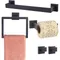Ensemble de matériel de salle de bain, accessoires, étagère noire mate, crochet pour Robe,