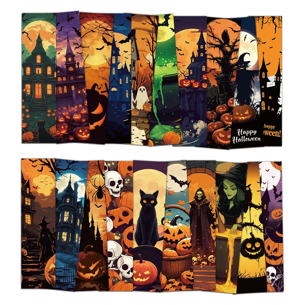 30 Stück Halloween-Szene Lesezeichen Festival Atmosphäre Kürbis Geister lesen Buchseiten Buch Tags Student kreative Geschenke