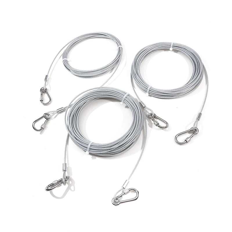 Hund binden 4.6/9/15 Meter Kabel leine, Yard Walking Wire Leash für Hunde unter lbs Image