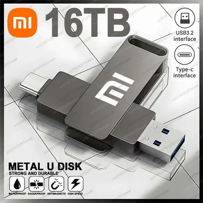 Xiaomi USB 3.2 16 TB USB-Flash-Laufwerk Speicher Typ-C 2-in-1 8 TB 16 TB OTG Pendrive 2 TB Hochgeschwindigkeits-Flash-Disk 2 TB für Computer