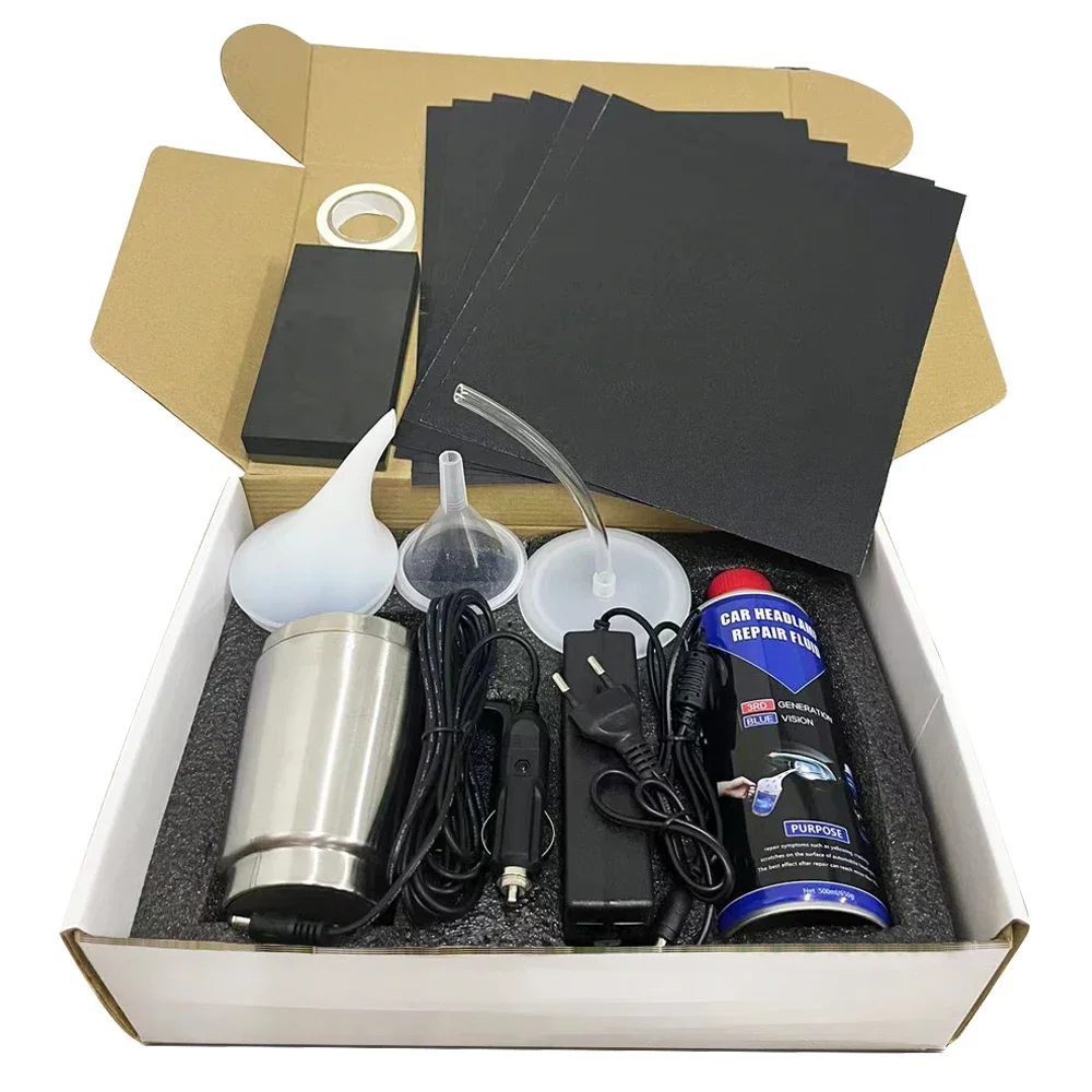 Auto Scheinwerfer Polieren Restaurierung Kit Auto Scheinwerfer Restaurator Reparatur Set Werkstatt Werkzeuge 500ML Scheinwerfer Flüssigkeit Polymer Image