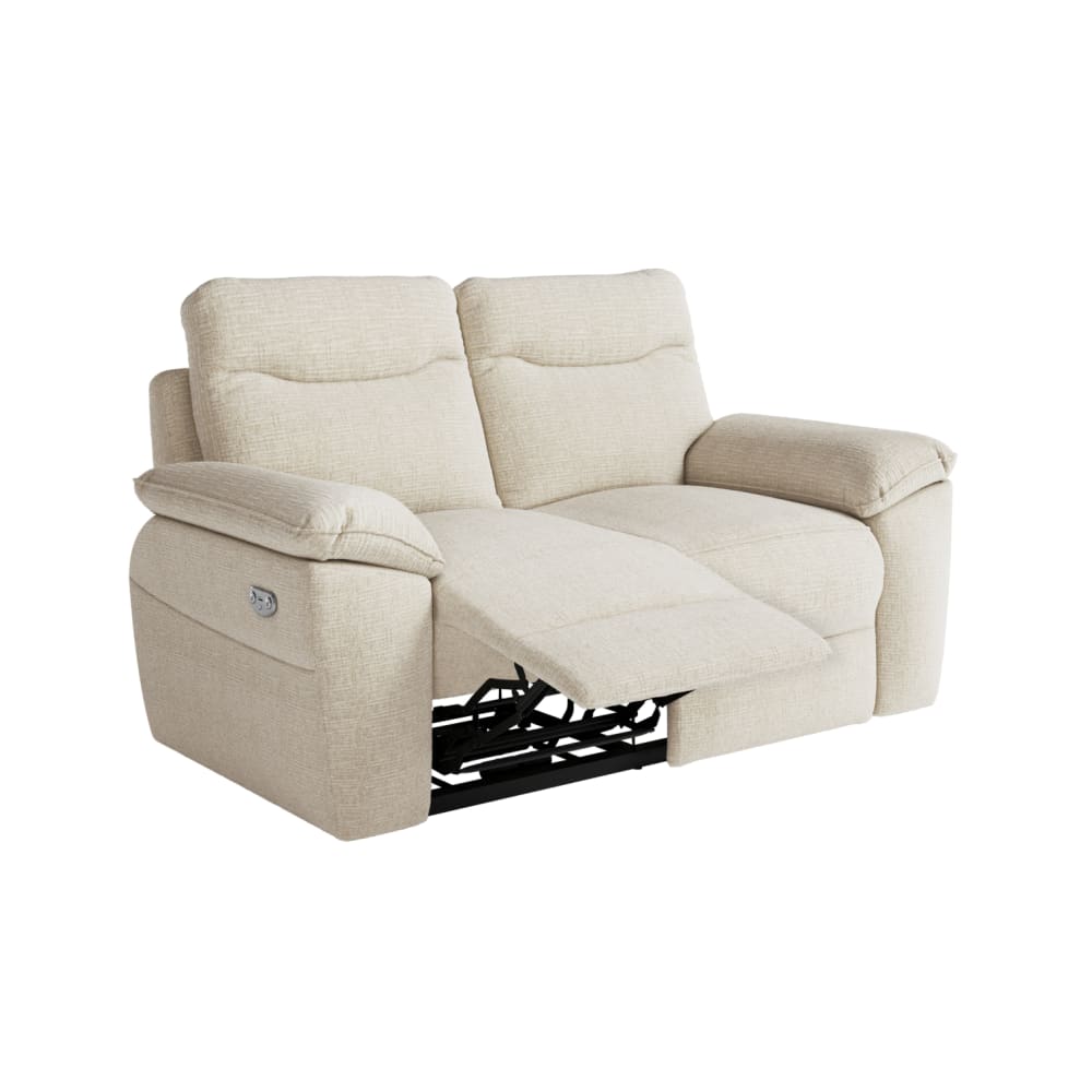 Canapé de relaxation électrique 2 places en tissu texturé 3D - Beige