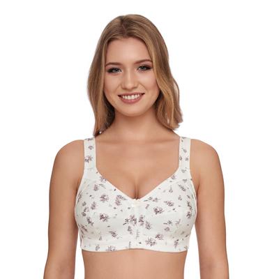 Fullcup-BH SUSA, Damen, Gr. 90, Cup G, beige (champagner, bedruckt), Single Jersey, Obermaterial: 92% Baumwolle, 8% Elasthan, gemustert, feminin, bequem, BHs, mit stilisiertem Rosen-Print Image