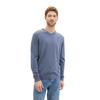 V-Ausschnitt-Pullover TOM TAILOR, Herren, Gr. XL, blau (vintage indigo blau melange), Strick, Obermaterial: 100% Baumwolle, casual, regular fit, V-Ausschnitt, Langarm, Pullover, mit kleiner Logo-Stickerei