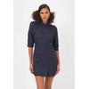 Jerseykleid FRESHLIONS "Neria", Damen, Gr. M, EURO-Größen, blau, 100% Polyester, Batikmuster, casual, kurz, ohne Ausschnitt, Kurzarm, Kleider, im klassischen Design