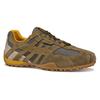 Schnürschuh GEOX "U SNAKE ORIGINAL", Herren, Gr. 42, grün (khaki, grau), Leder, Textil, sportlich, Schuhe, Schnürschuh, Freizeitschuh, Trekking Sneaker mit Lederinnensohle