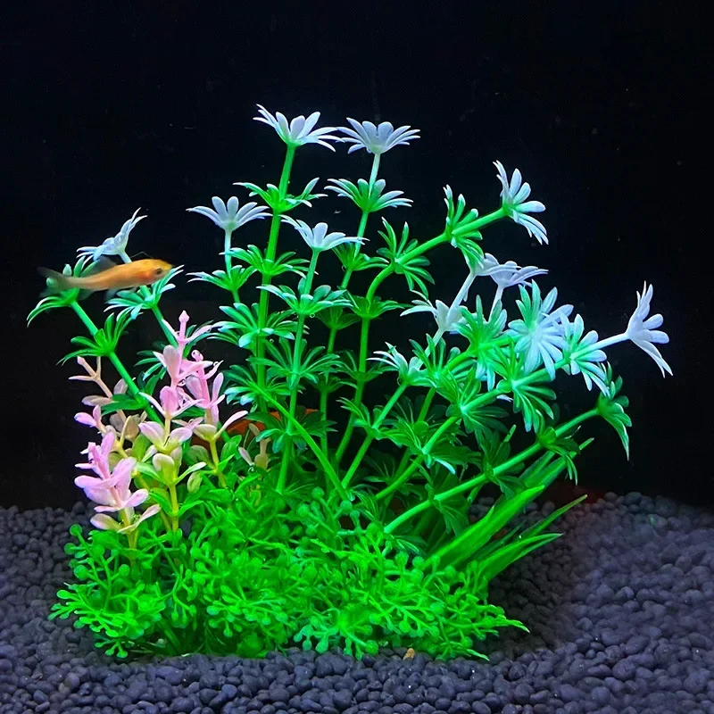 12 Arten künstliche Aquarium Dekor Pflanzen Wasser Unkraut Ornament Wasser pflanze Aquarium Gras Dekoration Zubehör 14cm Image
