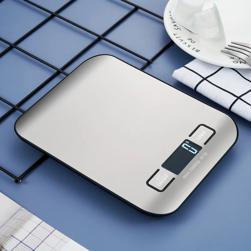 Küchenwaage, LCD-Display, Edelstahl, elektronische Waage, Zuhause, Schmuck, Lebensmittel, Snacks, Wiegen, Backwerkzeuge Image