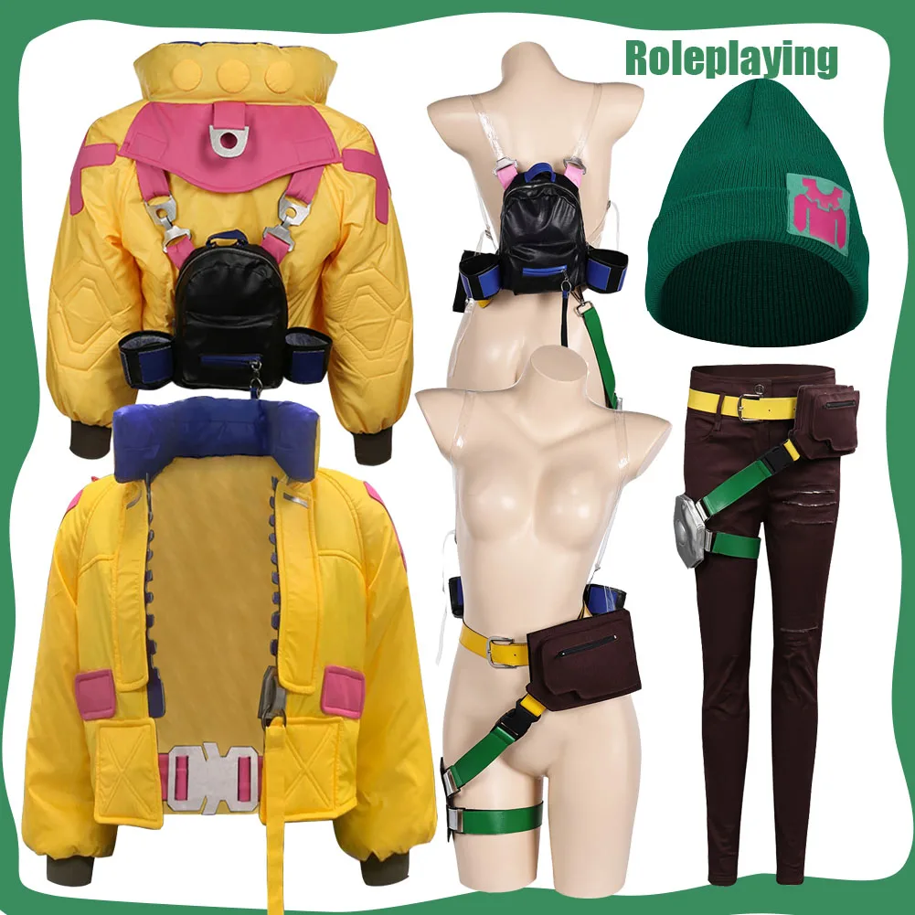 Spiel Valorant Killjoy Cosplay Kostüm Jacke Hut Hosen Outfits Frauen Rucksack Disguise Mantel Gürtel Weibliche Halloween Karneval Anzug Image