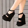 LAIGZEM Frauen Plattform Keile Sandalen Offene spitze Damen High Heels Sommer Pumpen Schuhe Frau Sandale Femme Große Größe 44 50 52