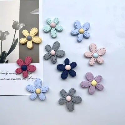 8 Stück Fünfblütenblatt Blume Harz Kühlschrankmagnet Kleine Blumendekoration Foto Nachricht Post Image