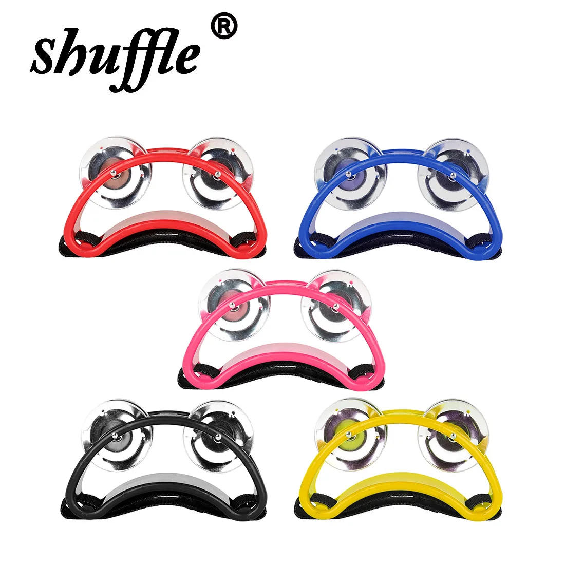 Fußrasseln Percussion für Party Elliptischer Tamburin Cajon Box Drum Begleiter mit zweireihigen Becken Orff Musikinstrumente Image