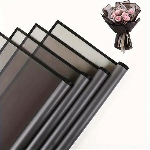 TEMU 20pcs Papier d'Emballage pour Bouquet à Bord Magique Noir & Blanc - Étanche, Disponible en Deux Couleurs pour Mariages, Anniversaires, Fournitures de Fleuriste & Emballage de Boîtes Cadeaux DIY