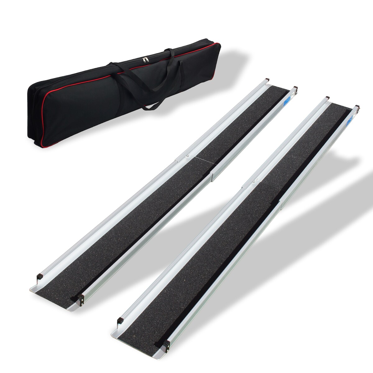 Baumarktplus TRUTZHOLM 2 x Teleskoprampe 120 - 213 cm Traglast 272 Alu grau schwarz beschichtet inkl. Tasche Rollstuhlrampe Image