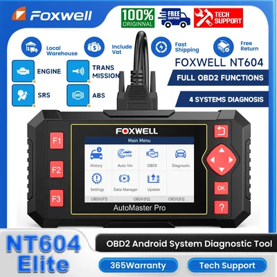 FOXWELL NT604 Elite OBD2 Professional Car Scanner Diagnostic Tool ABS SRS Transmission Engine Code