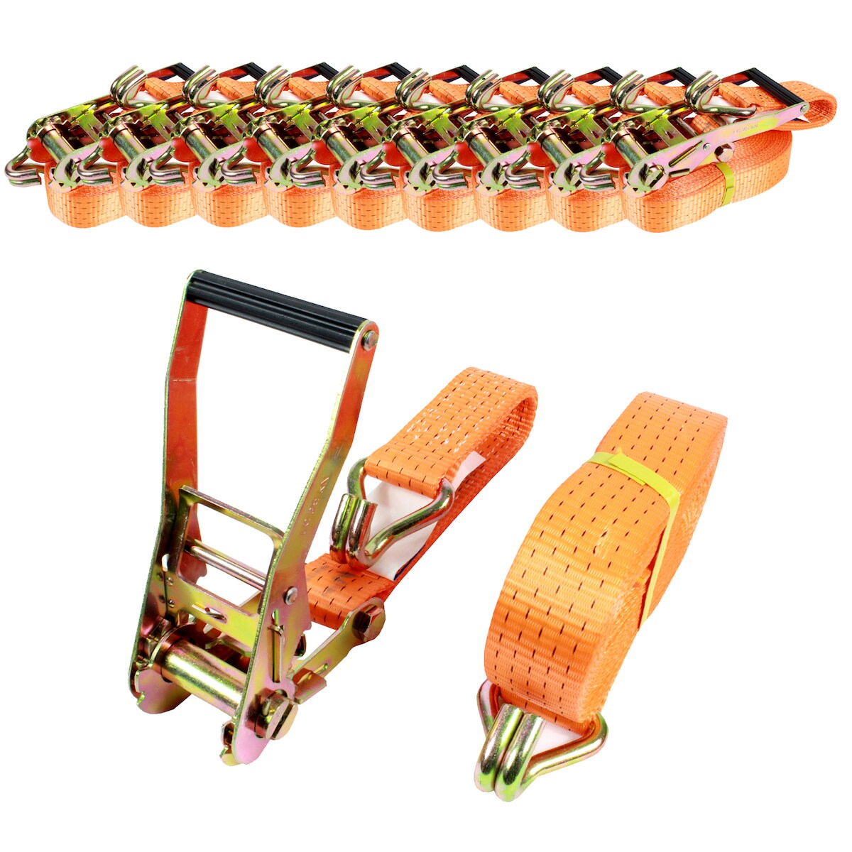 Baumarktplus 10x Spanngurte mit Ratsche Zurrgurt 2-tlg 6m 5t 5to 5000kg TÜV/GS Image