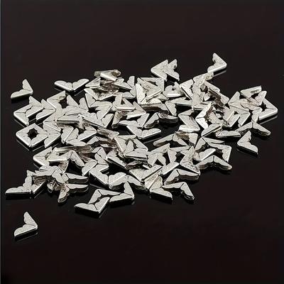 TEMU 100pcs Of Elegant Vintage Metal Corner Protectors In Golden, Silver, Rose Golden, And Black - Books, Photo Albums, And Scrapbooks. Image