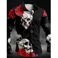 T-shirt moda con bottone a teschio camicia con risvolto da uomo elegante casual bottone esterno nuovo design design 2024 vendita calda taglia europea 6XL