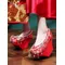 Hanfu Shoes Red Flower Pot Bottom Shoes Pine Cake Bottom Palace Grid Shoes Zhen Huan Yuanbao Bottom Shoes Qing Embroidered Shoes