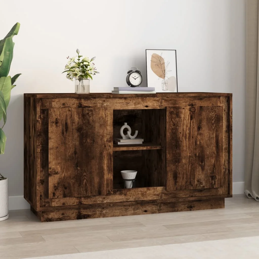 Sideboard Räuchereiche 102x35x60 cm Holzwerkstoff,Esszimmer Küchenschrank Möbel Anrichte Beistelltisch Möbel