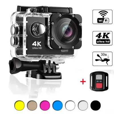 2.0" Action Camera Ultra HD 4K 30FPS WiFi Underwater Cameras Waterproof Helmet Bicycle Video Recording Cameras Outdoor Sport Cam