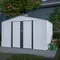 LZBEITEM 10X8 FT Outdoor Storage Shed, All Weather Metal Sheds with Lockable Doors, Tool Shed for Garden, Patio, Backyard, White