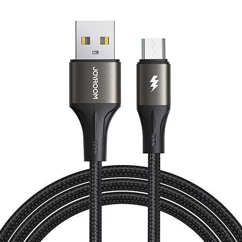 Joyroom USB-C-Kabel 60W 10ft 3,9 Fuß USB A auf Micro-USB / USB C 3 A Schnellladen Nylon geflochten Langlebig Anti-Falten Für Samsung Xiaomi Huawei Handy-Zubehör Image