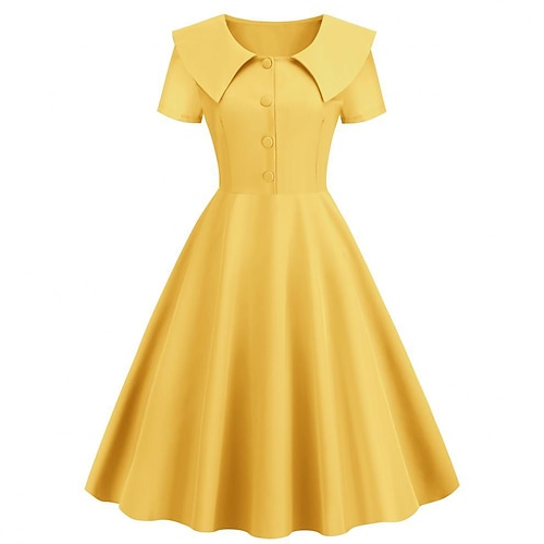 Elegant Klassisch 1950er Kleid A-Linie Kostüm Damen Valentinstag Veranstaltung / Fest Date Teegesellschaft Erwachsene Kleid Frühling Sommer Image